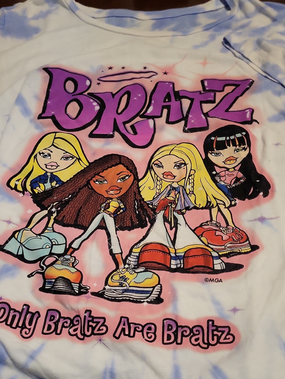 Bratz Tie-Dye Graphic Tee - Pink & Purple Bratz Logo